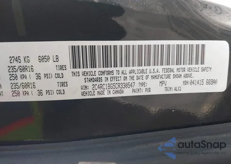 2012 Chrysler Town & Country Touring z USA, uszkodzony, nr VIN 2C4RC1BG5CR330547